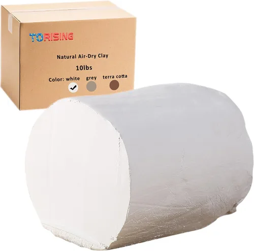 Miniatura 10 de Arcilla que se seca al aire 10 libras, Arcilla de modelado de cerámica para todo propósito para modelado a mano y torneado, No tóxica (Gris)