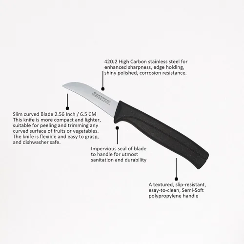 Miniatura 2 de Cuchillo Mondador de 2.5 Pulgadas - MATTSTONE HILL Cuchillo Mondador Pico de Pájaro, Para Pelar y Mondar Frutas y Verduras, Hoja Delgada, Acero