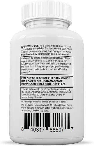 Miniatura 5 de Justified Laboratories Best Breath Max 40 mil millones de UFC Probiótico Soporte Oral 180 Cápsulas (paquete de 3)