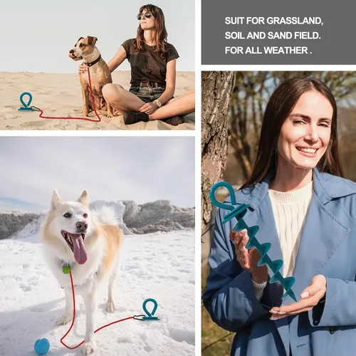 Miniatura 5 de Eurmax USA Estaca de amarre resistente para perros grandes de hasta 210 libras, estacas para perros para exteriores, anclaje de suelo para correa