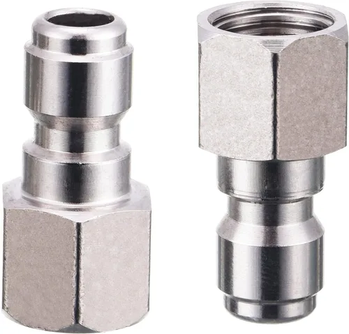 Miniatura 5 de RIDGE WASHER Acopladores para lavadora a presión, enchufe de conexión rápida de 1/4 a rosca NPT hembra, 5000 PSI, paquete de 2