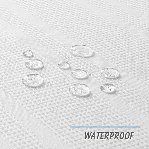 Miniatura 5 de Home Queen Cortinas Waffle Blancas para Ventana de Baño, Repelentes al Agua con Bolsillo para Barra, Cortinas Cortas de Cocina para Ventana Pequeña