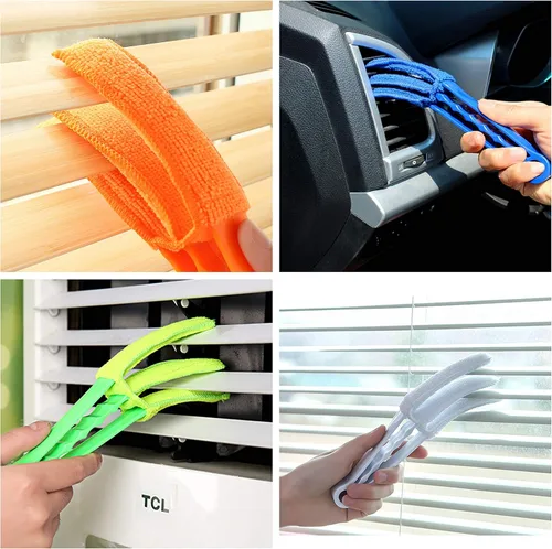 Miniatura 5 de Limpiador de persianas de ventana, 2 abrazaderas y 5 fundas extraíbles, herramienta de limpieza ideal para persianas, persianas, persianas