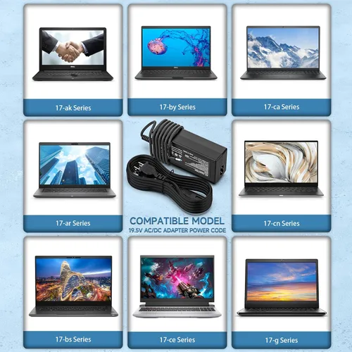 Miniatura 3 de LJO-EEIH Cargador de 65 W compatible con HP Laptop 17 17-ak, 17-by, 17-ca, 17-cn, 17-ar, 17-bs: 17-ak013dx, 17-by1053dx, 17-by0021dx, 17-by0088cl
