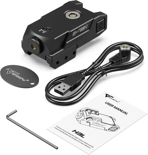 Miniatura 9 de Mira láser verde Votatu H3L-G, montura Picatinny de aluminio de perfil ultra bajo, mira de punto verde, modo estroboscópico disponible, recargable
