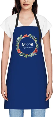 Miniatura 73 de Delantales personalizados para mujer, diseño de delantal de chef ajustable con nombre, textos, fotos, flores, regalos para el día de la madre