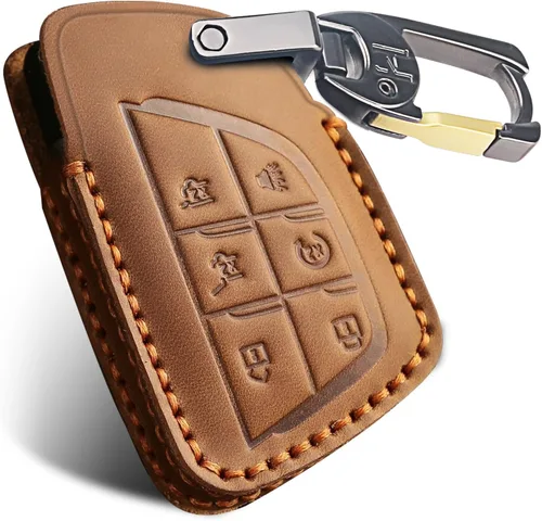 Miniatura 9 de MILD EAST Funda de llavero de cuero genuino para Chevy, funda de llavero inteligente compatible con 2021/2022/2023/2024/2025 GMC Yukon Denali Sierra