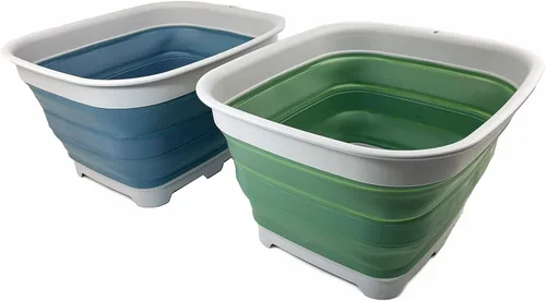 Miniatura 8 de SAMMART Sartén plegable de 15 litros con tapón de drenaje, lavabo de lavado plegable, tina portátil para lavar platos, bandeja de almacenamiento