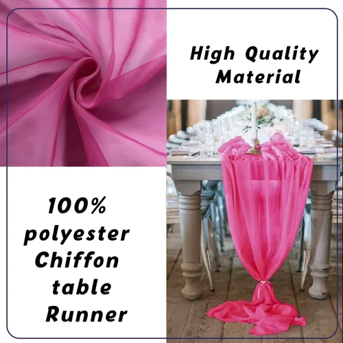 Miniatura 6 de Camino de mesa de gasa de 10 pies, 27 x 120 pulgadas, romántica tela transparente para decoraciones de boda, baby shower, fiesta de cumpleaños