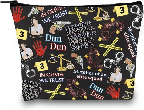 Miniatura 7 de GJTIM Serie de TV Fans Regalo Cremallera Bolsa Ley Detective Equipo de TV Show Mercancía Bolsa de Maquillaje, Beige