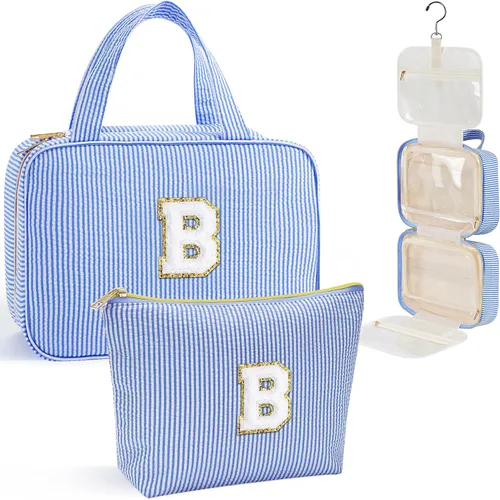 Miniatura 27 de YOOLIFE Regalos de cumpleaños para mujeres adolescentes, neceser colgante con inicial para mujeres, adolescentes y niñas, bolsa de aseo de viaje