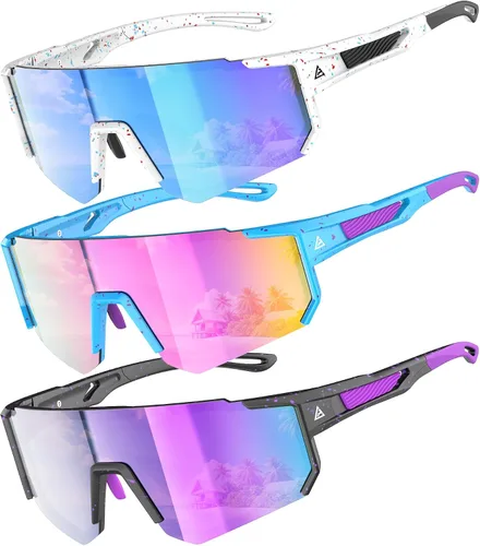 Miniatura 9 de Gafas de sol para niños jóvenes béisbol sóftbol gafas de sol para niñas niños de 4-14 años protección UV deportes niños paquete de 3