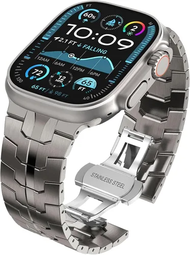 Miniatura 28 de Correa de acero inoxidable WINGLE para Apple Watch Band Ultra 3/2/1 Banda Ultra 49mm 46mm 45mm 44mm 42mm Series 11/10 SE 3/2/1 para hombres, bandas