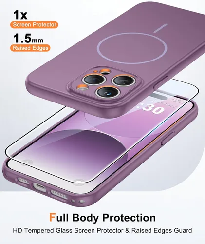 Miniatura 867 de FNTCASE Funda para iPhone 17 Pro: Fundas delgadas translúcidas de color azul claro compatibles con MagSafe, protección completa de la cámara