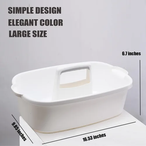 Miniatura 11 de Carrito de almacenamiento de limpieza de plástico ALINK con asa, gran organizador de cesta de ducha para dormitorio, baño, herramienta, jardín