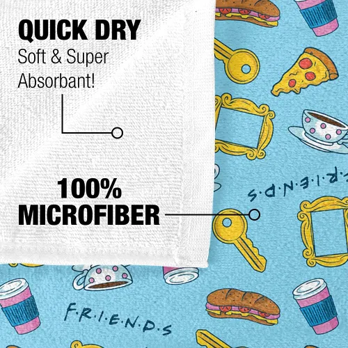 Miniatura 4 de LOGOVISION Toalla de playa con licencia oficial de Friends Food Pattern de 30 x 60 pulgadas