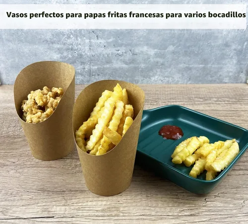 Miniatura 6 de CAMKYDE 50 soportes para papas fritas, 12 onzas, desechables, de papel, tazas de charcutería para todas las ocasiones (12 onzas)