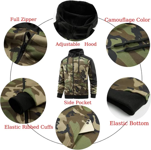 Miniatura 5 de ANOTWENER Trajes deportivos de 2 piezas para hombre, cuello alto, manga larga con bolsillos laterales dobles, chaqueta y pantalones deportivos