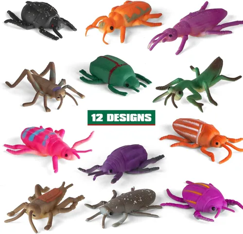 Miniatura 4 de Paquete de 12 juguetes de insectos que cambian de color, figuras de juguetes de insectos que cambian de color, juguetes de baño flotantes