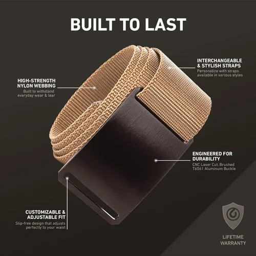 Miniatura 24 de GRIP6 Cinturón táctico – Sin agujero, cinturones de nailon para hombres y mujeres – Fabricado en los Estados Unidos (Ninja)