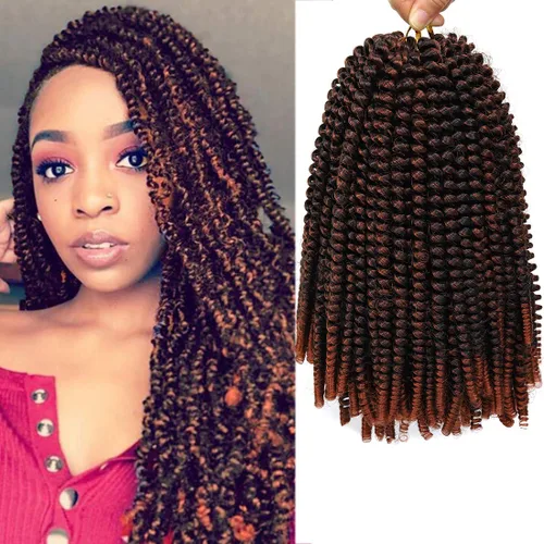 Miniatura 57 de Beyond Beauty Cabello de Ganchillo Spring Twist 90 hebras 8 pulgadas Spring Twists Esponjosas Trenzado, Trenzas de Ganchillo Spring Twist Bomb Twist