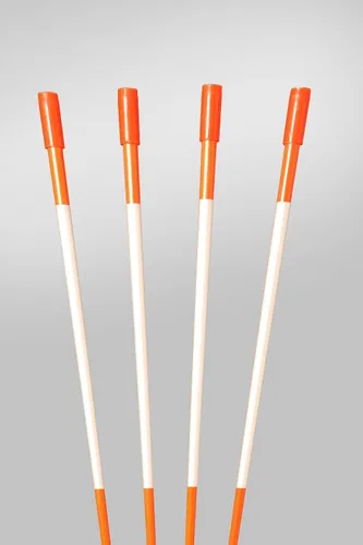 200 marcadores naranja fluorescente de 60 pulgadas, estacas de nieve reflectantes, estacas de arado, estacas de fibra de vidrio naranja de 5/16