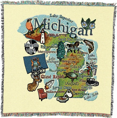 Miniatura 55 de Pure Country Weavers State of Alabama - Manta cuadrada para regalo, manta de tapiz tejida de algodón, fabricada en los Estados Unidos