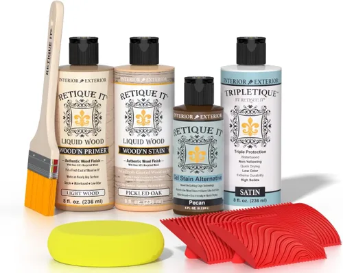 Miniatura 99 de Retique It Kit multiusos con acabado de madera - GO Beyond de madera falsa con imprimación a base de madera líquida pintable y tinte de gel - 60