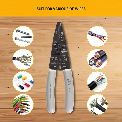 Miniatura 7 de Kotto Kit de herramientas de pelacables y alicates de corte autoajustables de 8 pulgadas con bolsa de almacenamiento