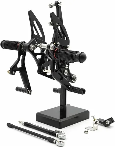 Miniatura 7 de Juego de reposapiés de moto para FZ8 para FZ para 8 2010-2013 Juego de reposapiés trasero de motocicleta ajustable (negro)