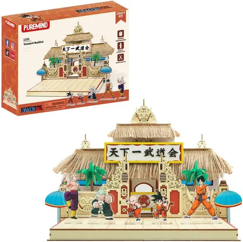 Miniatura 8 de puremind Dragon Ball Kame House - Kit de rompecabezas de madera 3D con licencia oficial Dragonball Z, juego de construcción de modelo DIY con Master