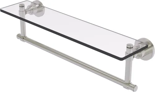 Miniatura 13 de Allied Brass WS-1TB/16-SN Estante de vidrio con toallero, 16 pulgadas x 5 pulgadas Níquel Satinado