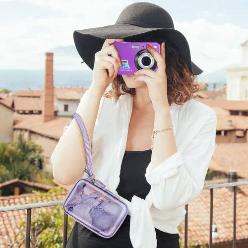 Miniatura 6 de FINTIE Funda para cámara digital compatible con Kodak Pixpro FZ55/ FZ45/ FZ53/ FZ43/ WPZ2, Canon PowerShot ELPH 360/ Lecran/CAMKORY, bolsa de Lila