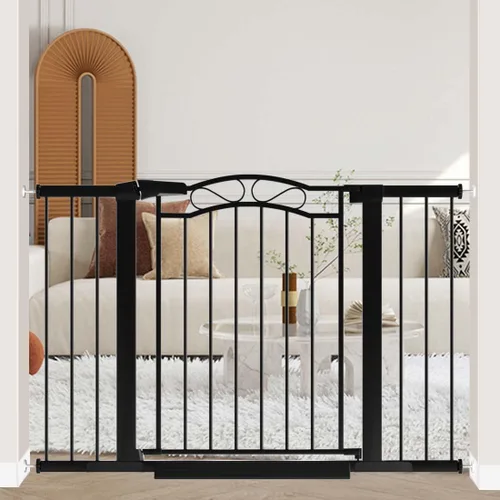 Miniatura 20 de Fairy Baby Puertas para bebés extra anchas de 57.1"-59.8" con puerta, puerta infantil de 58-59 pulgadas para niños pequeños, puerta de metal montada
