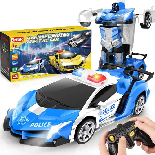 Miniatura 12 de Auto a control remoto transformable - Autos RC, transformación con un botón, rotación de 360°, derrape, 2.4GHz 1:18 escala, regalo para niños de 4-6