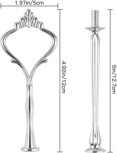 Miniatura 4 de Juego de 6 bandejas escalonadas para soporte de pastel, corona, soporte de 3 niveles para tartas, accesorios para bodas y fiestas, resina para Negro