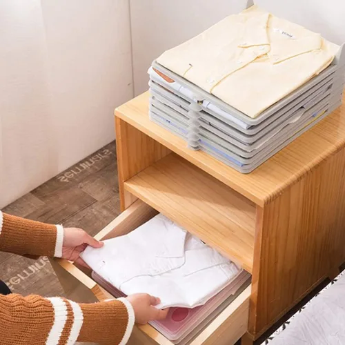 Miniatura 5 de Zerodis Tabla plegable para camisas, tabla plegable para camisetas, tabla plegable de plástico, carpeta de lavandería, herramienta de almacenamiento