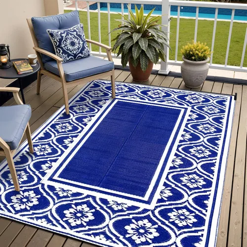 Miniatura 35 de HUGEAR Alfombra para RV Exterior Tapete Impermeable Alfombras para Exteriores 9'x12' para Patios Liquidación Alfombra Exterior Alfombras de Camping