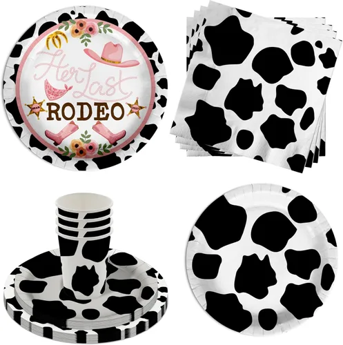Miniatura 8 de 2º cumpleaños de Rodeo – 32 piezas desechables para fiestas – Decoraciones para niña Cowgirl Second Birthday – Platos de papel grandes de 9 pulgadas