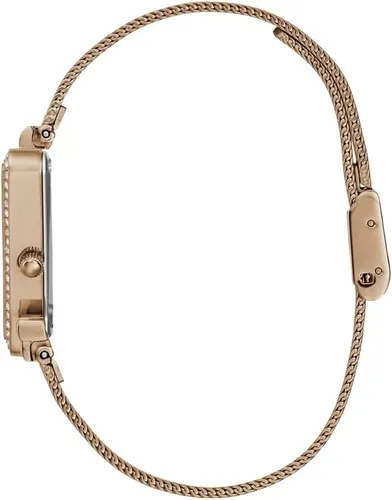 Miniatura 2 de GUESS US - Reloj analógico de malla triangular en tono oro rosa para mujer, plateado