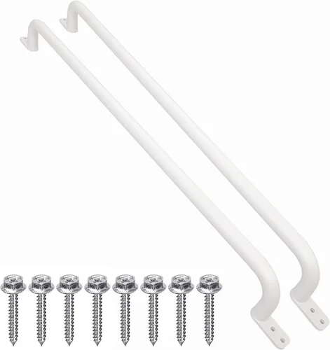 Miniatura 8 de Asa de escalera de 37 pulgadas para patio de recreo (1 par), riel de escalera de metal para casa de juegos, asas de seguridad para juegos al aire