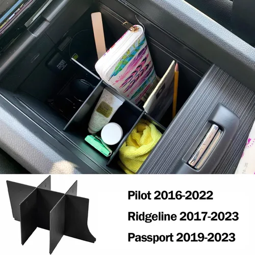 Miniatura 3 de Organizador de consola central divisores para Honda Pilot 2016-2022 / Ridgeline 2017-2022 2023/Passport 2019-2022 2023, accesorios de plástico ABS