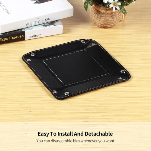 Miniatura 20 de Cuenco para llaves para hombres, soporte para entrada, mesita de noche, bandeja de valet para cosas de bolsillo, organizador de mesita de noche