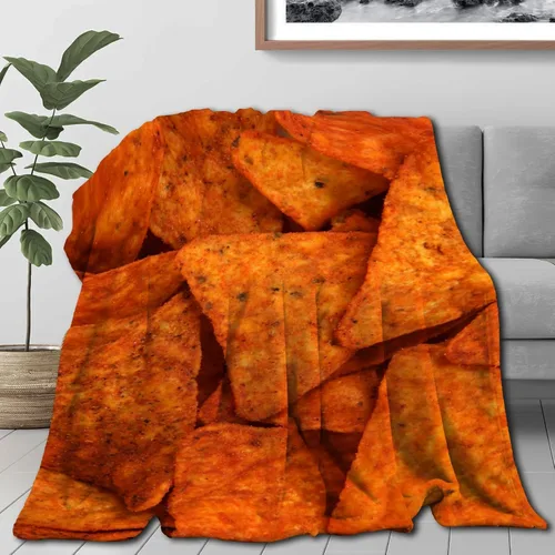 Miniatura 7 de Manta de Chips de Nachos para Otoño Invierno Primavera Todas las Estaciones Cálida Mullida 50x40 pulgadas para Pequeños Microfelpa Ligera Térmica