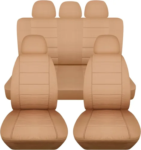 Miniatura 16 de Totally Covers Fundas de asiento de coche sólidas con 5 fundas (2 delanteras + 3 traseras) para reposacabezas: color negro, ajuste