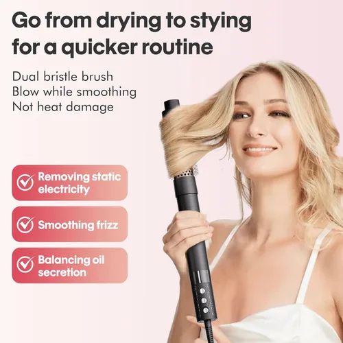 Miniatura 8 de 6 in 1 Hot Air Wrap Hair Styler, Blow Dryer Brush Set, Travel Hair Dryer Brush with Auto-Winding Curl L/R, Fast Drying, Smooth Blowouts, Root-Lift