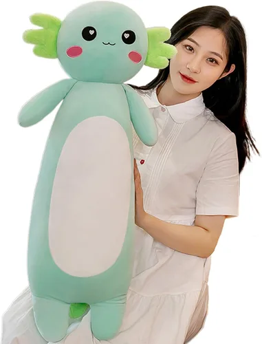Miniatura 10 de Somao Almohada de Felpa Larga de Axolotl, Lindo Cuerpo de Animal de Peluche de Axolotl, Suave Peluche de Muñeca de Axolotl para Niñas y Niños