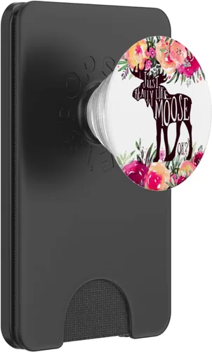 Miniatura 7 de I Just Love Moose Otoño Navidad Granate, naranja Floral PopSockets intercambiables PopGrip