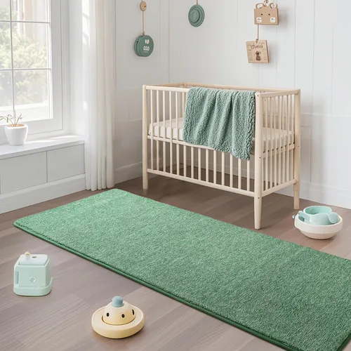 Miniatura 6 de Keeko Alfombra Suave para Pasillo, Alfombras de Pasillo de 2x8 pies para Mesita de Noche Dormitorio Sala de Estar Antideslizante Lavable Moderna