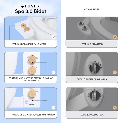 Miniatura 4 de TUSHY Spa - Accesorio de bidé para inodoro de agua caliente autolimpiable. Boquilla, ángulo y presión ajustables. Fácil instalación DIY en el hogar